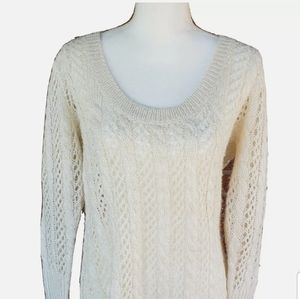 ANA open cable knit sweater M Ivory